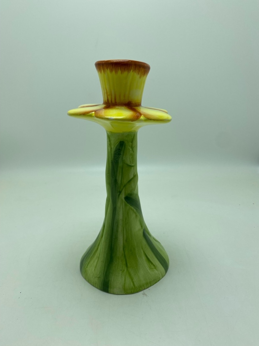 Vintage Italian Hand Painted Daffodil Candlestick Hudson’s Marshall Fields